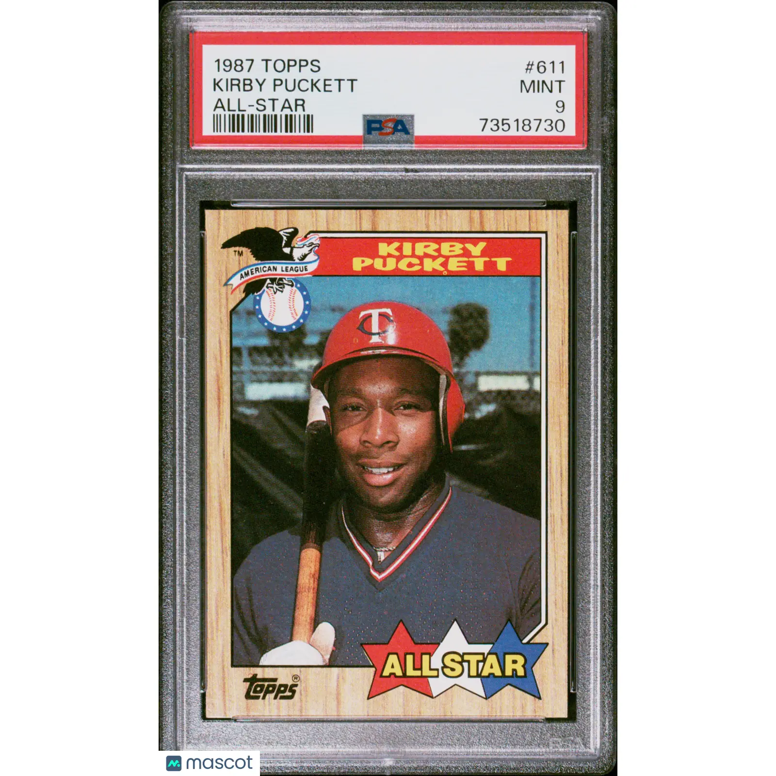 Kirby Puckett PSA 1987 Topps Baseball #611 9 73518730