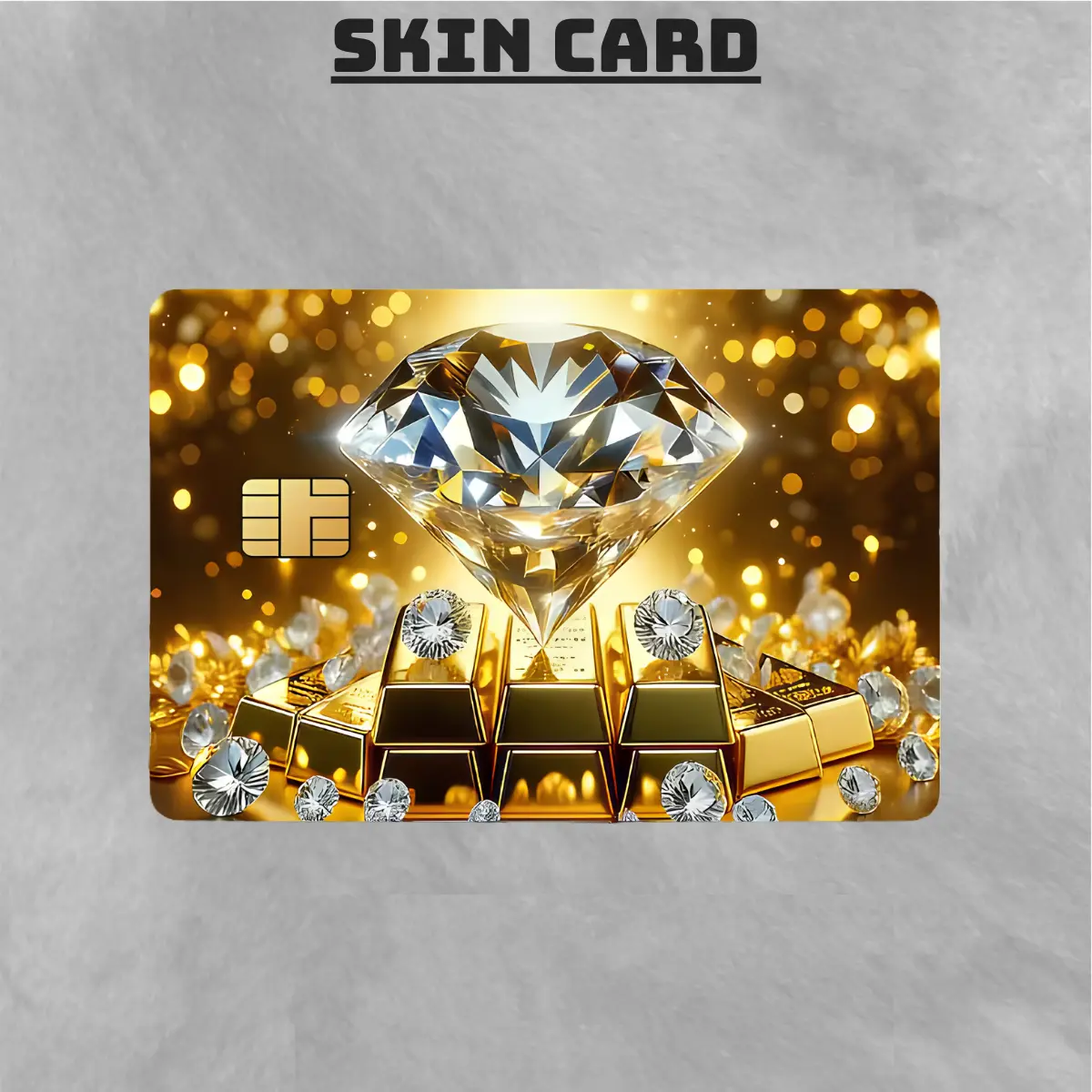 Gold Diamond Bank Credit Cards Bus Pass Stickers Cool Decoration Waterproof Card