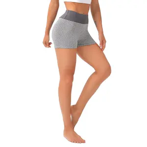 @ Honeycomb High-Waist Scrunch Butt-Lifting Gym Workout Shorts
