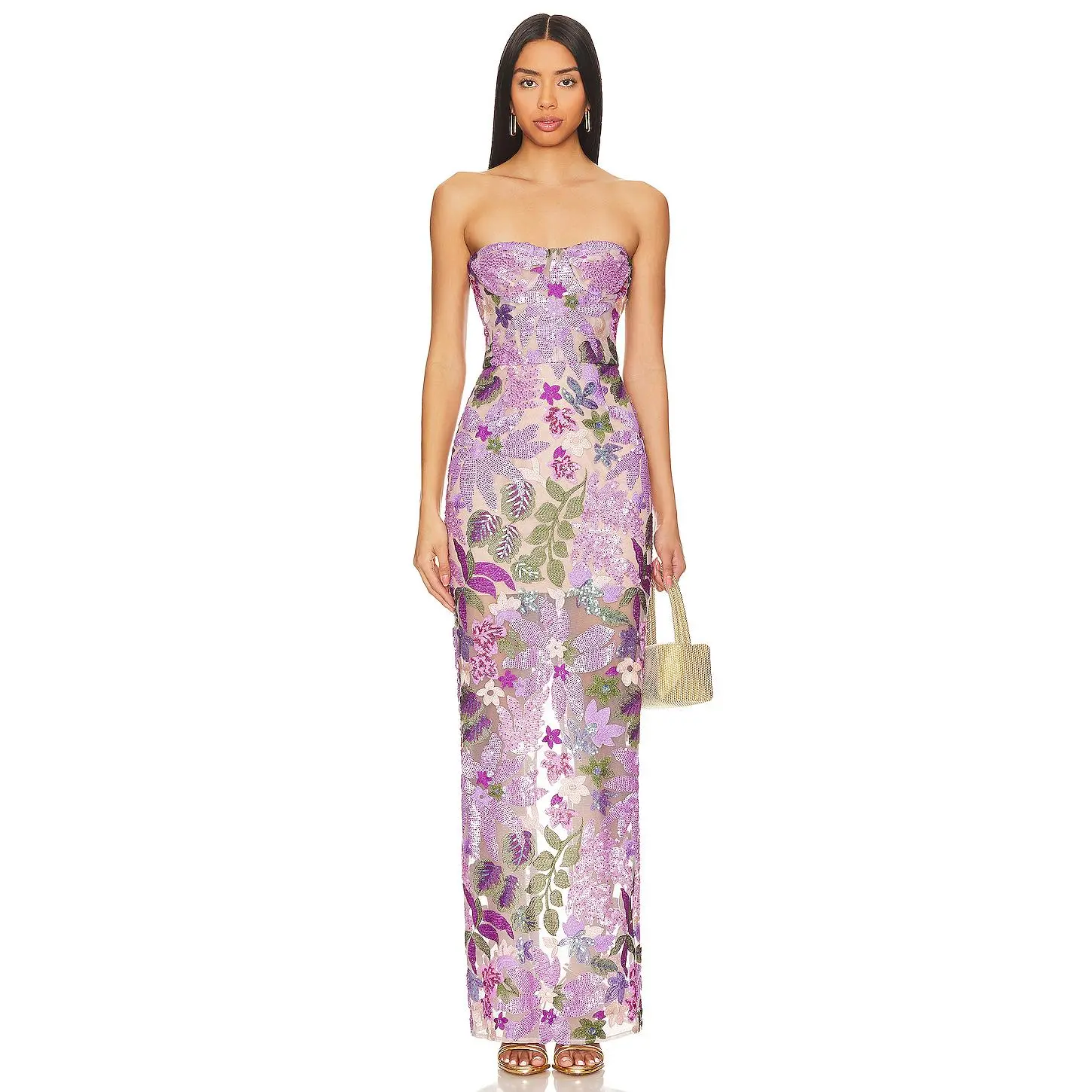 Bronx and Banco Dahlia Gown in Lilac Multi Bronx and Banco Dahlia Gown in Lilac Multi