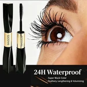 Double-Ended Mascara, Waterproof & Long-Lasting, Volumizing Fiber Technology, Natural Look, Sweat-Resistant, Suitable for All Skin Types