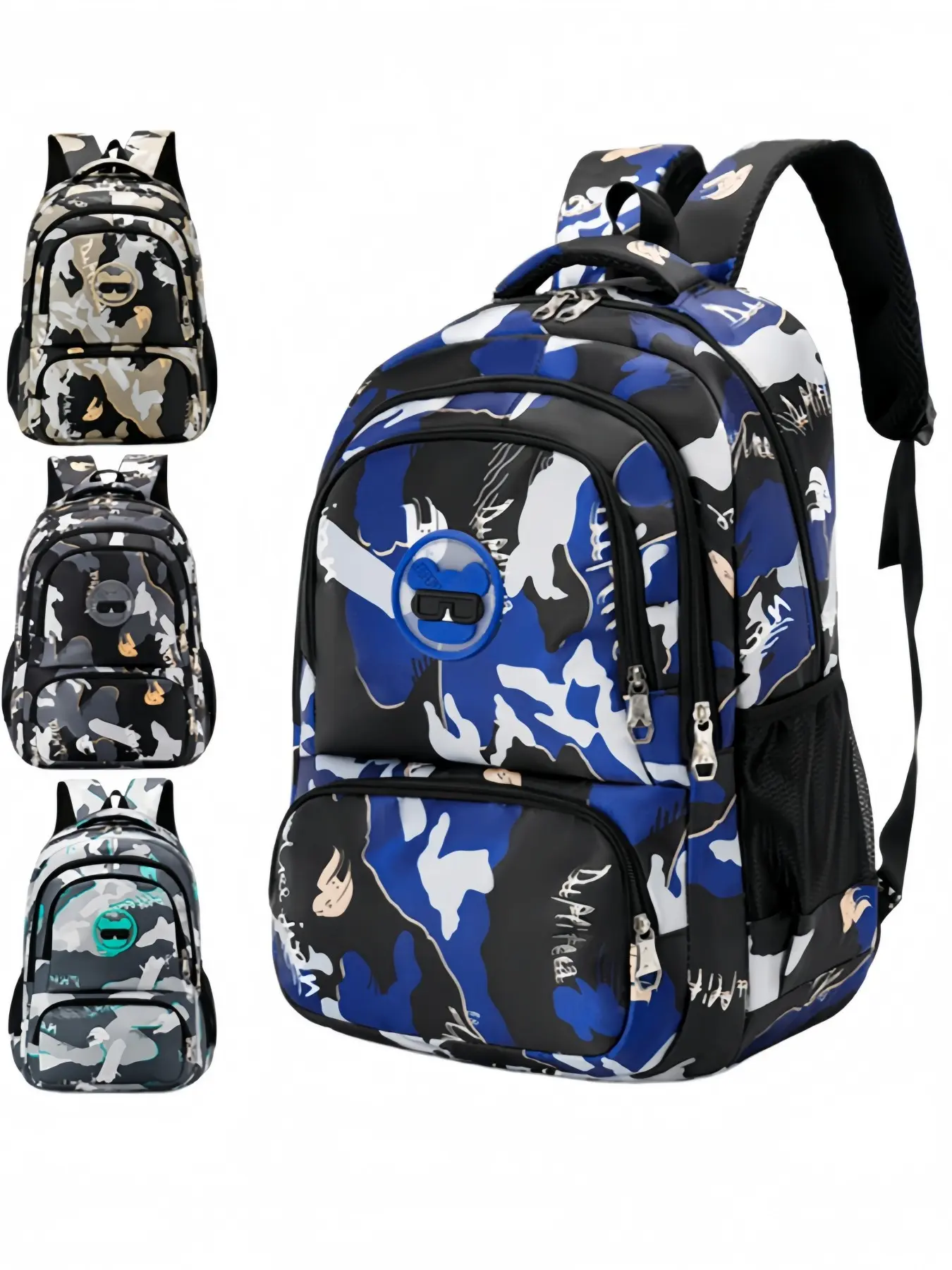2026 New Camouflage Backpack for Boys, Large Capacity School Bag, Multi-Pocket Design, Lightweight Travel Backpack, Youth Trendy Outdoor Sports Bag, School Backpacks, Multi Compartment Backpack