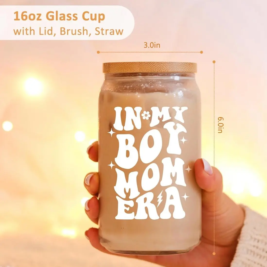 Boy Mom Era Glass Cup - Perfect for Your Morning Drinks - Drinkware, Bottles