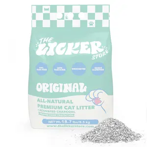 THE LICKER STORE Unscented Premium Clumping Bentonite Clay Cat Litter w/Activated Charcoal