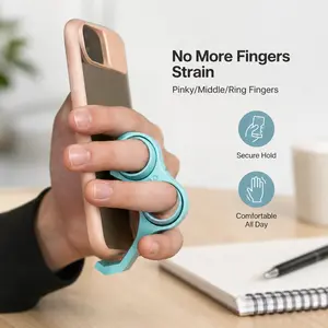 2 Pieces, Smartphone Finger Grip Holder, Lightweight Portable Phone Finger Ring Accessory for Daily Handheld Mobile Phone Use