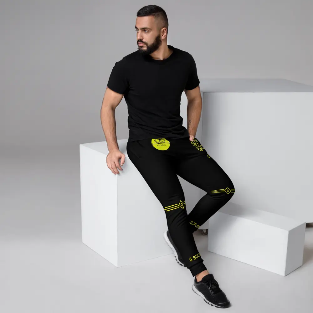G Bound Republic Black & Yellow Men's Joggers