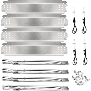 Grill Replacement Parts for Nexgrill 4 Burner 720-0830H 720-0783E 720-0888 720-0888N, Nexgrill Replacement Parts 4 Burner Included 4 Grill Burner Tube, 4 Heat Plates Shield Tent, 4 Ignitors