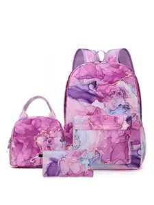 3pcs  Women's backpack, large capacity backpack, Multi Function Backpack, zipper closure, fashionable, versatile, casual, personalized, trendy, suitable for students to go to school, campus, work, business travel, women's backpack, School Backpack Set