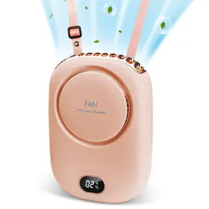 Portable Neck Fan, USB Rechargeable Neck Hanging Fan, 3 Wind Speed Adjustment Fan for Outdoor Sports Travel, Lightweight Fan for Women & Men