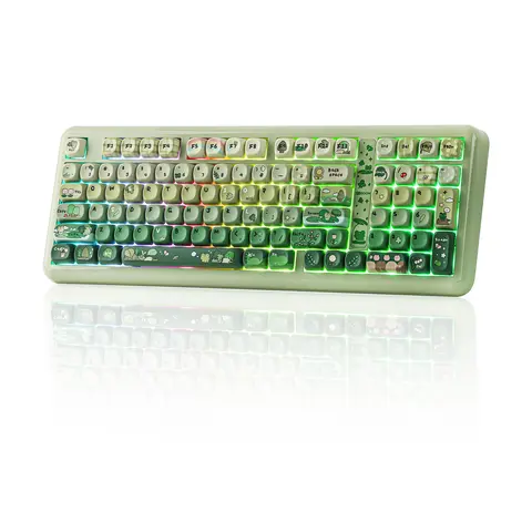 KiiBOOM Phantom98 Lite 96% Linear Wireless Mechanical Gaming Keyboard - Creamy Gasket Foam, VIA Macro-Enabled, 8000mAh Battery, Hot-Swappable RGB Color Backlight, NKRO, Bluetooth, Windows/Mac Compatible, for Gamers & Work, PC Accessories, Color Backlight