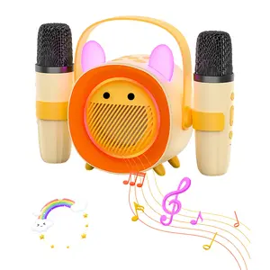 Portable Home KTV Speaker with 1-2 Microphones Quick Charging Loud Clear Sound for Kids 3-12 Travel Family Gatherings Birthday Holiday Gifts