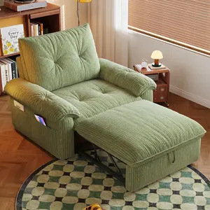 3-in-1 Sofa Bed, Convertible Sleeper Chair Sofa Bed Adjustable Pull Out Sleeper Chair Bed Multi-Pockets Folding Sofa Bed for Living Room Bedroom Small Space