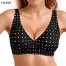 OEAK Womens Wireless Seamless Bras Deep V No Underwire Push Up Jelly Bras Supportive Full Coverage Bralettes Plunge T Shirt Bra