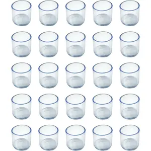 25 count  Chair  Floor Protectors - 1-Inch ID Clear Chair  Tips,  Furniture Foot Covers for Chairs & Tables, Non-Slip Chair  End Caps for Floor Protection