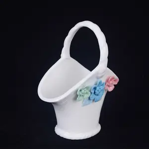 Exquisite Handmade Ceramic Flower Basket New Handcrafted Ceramic Flower Basket Home Decor Ceramic Ornament Gift