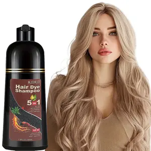 Light Brown 5-in-1 Hair Dye Shampoo, Herbal Hair Color Shampoo for Gray Hair Coverage, Long-Lasting Natural Coloring, Nourishing Haircare for Women & Men, 500ml