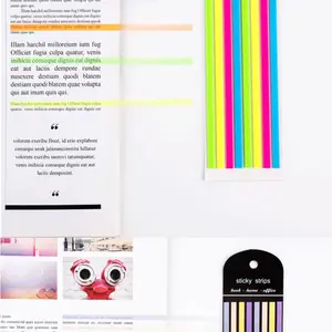 Pet Ultra-Thin Long Strip Solid Color Index Tabs, Student Transparent Colored Highlight Stickers, Reusable Colorful Notes