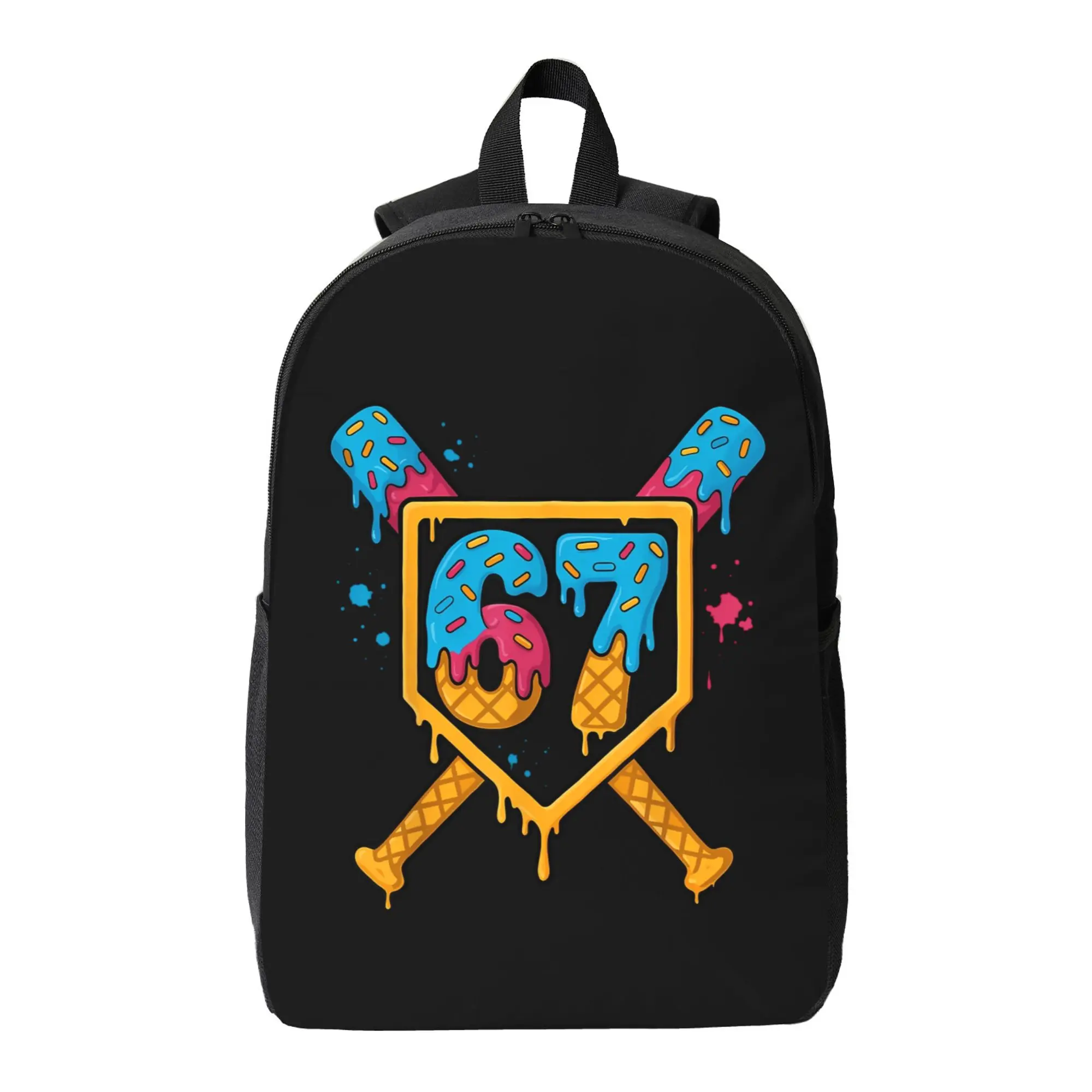 Funny 67 Meme Six Seven 6 7 book bag Breathable Shoulder Straps