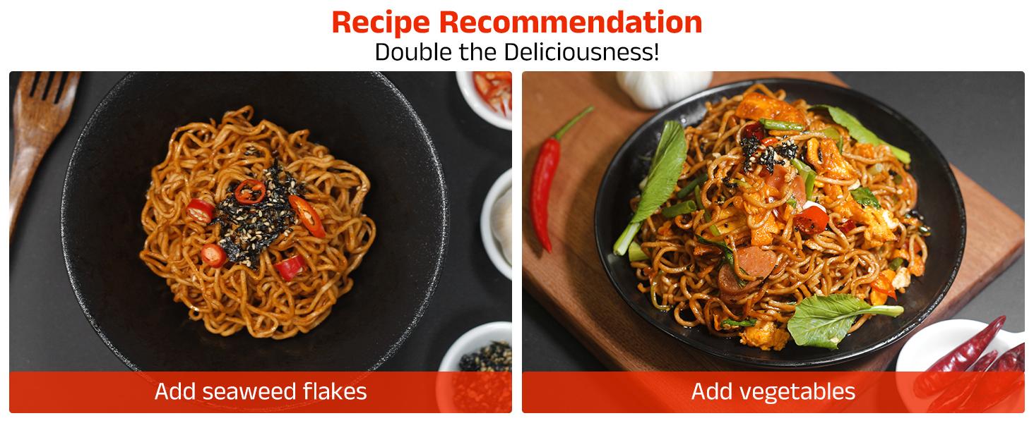 Healspot Upgraded High Protein Dry Tossed Ramen—31g Plant-Based Protein, Low Fat, Low Carb, Keto Friendly, Plant Based, Non GMO—Flavor Options: Spicy Buldak, Hot Pot or Sesame Sauce