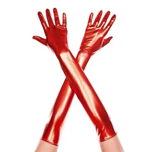 Extra Long Metallic Gloves