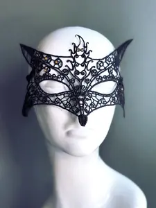 Fox Lace Mask - Black