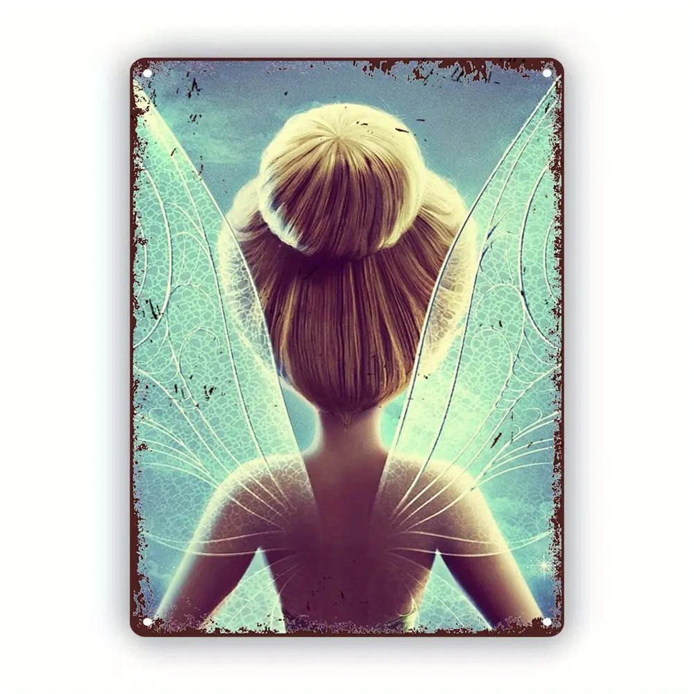 8x12" Officially Licensed Tinkerbell Metal Wall Art Sign - Perfect Retro Decor for Movie Fans, Living Room, Bedroom, Office