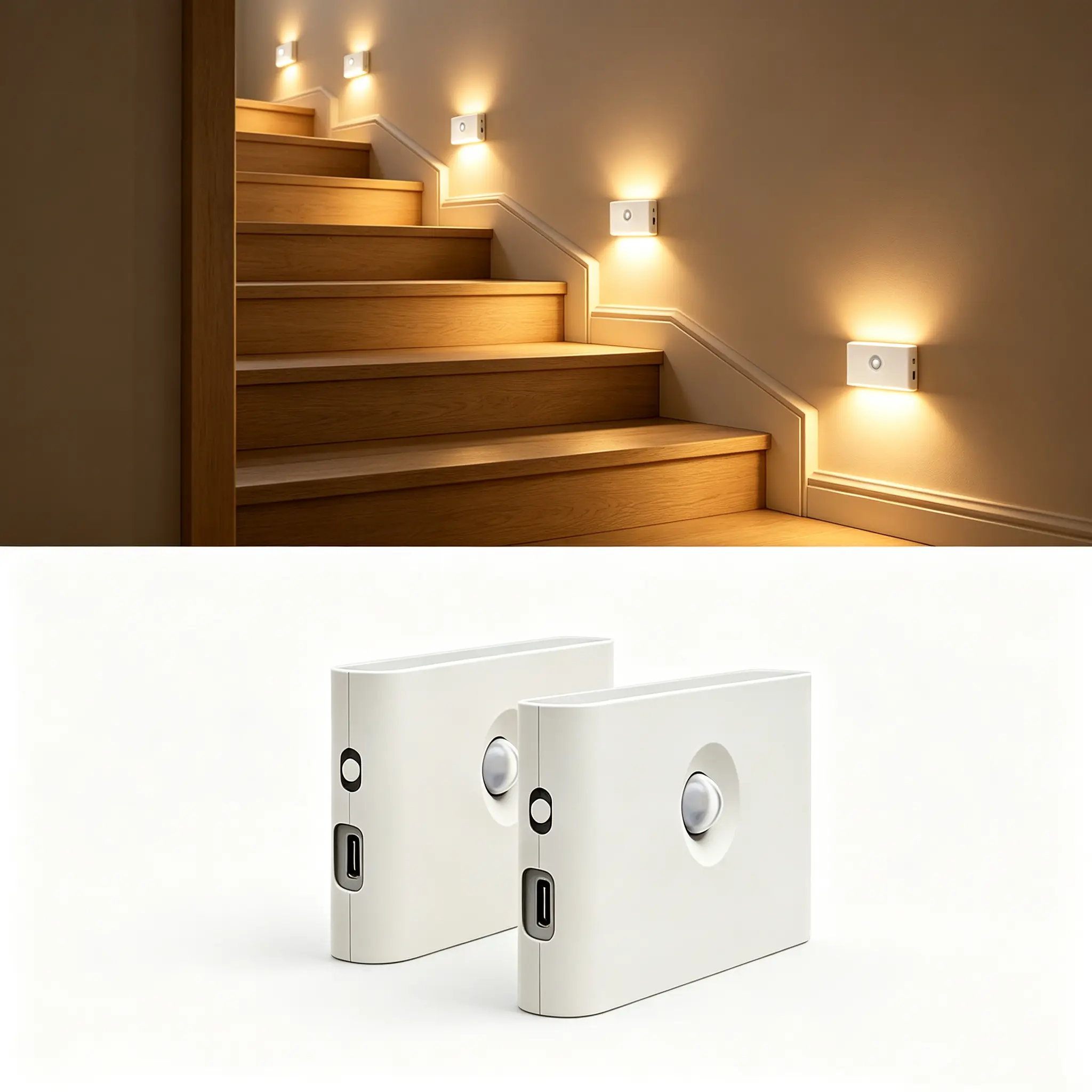 Motion Sensor Stair Light for Indoor automatic lighting，motionsense lights Battery Operated Closet Lights Wireless Stick on Anywhere Hallway Lamp Portable Led Night Lamps for Bedroom Under Cabinet Kitchen