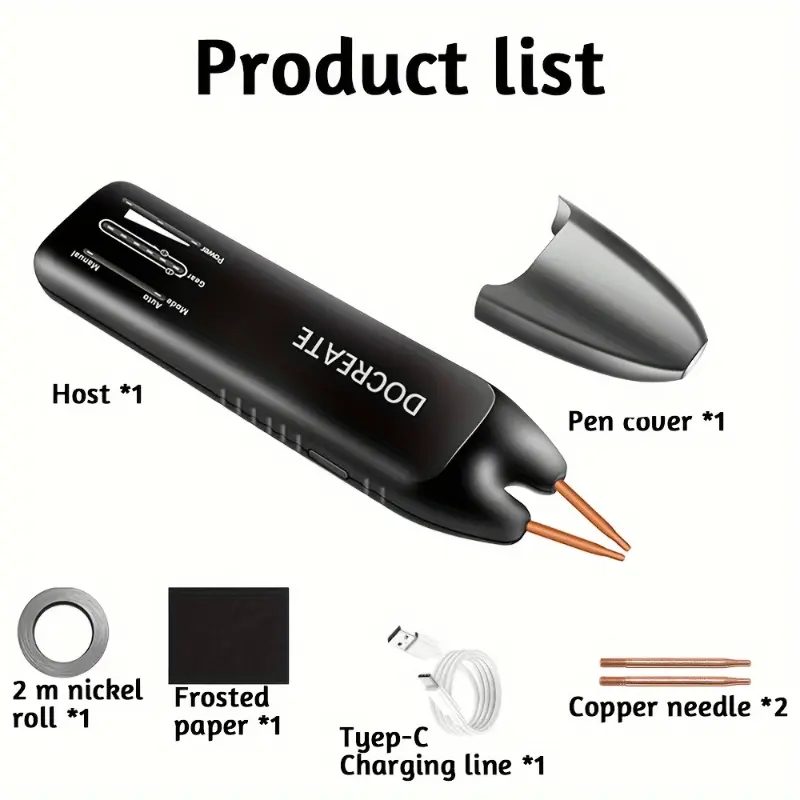 Portable Rechargeable Spot Welder - Handheld, 11 Adjustable Levels, Auto and Manual Modes, High Speed 36V Lithium Power Output, Perfect for 18650 Batteries, Nickel Sheets and Iron, USB Rechargeable, Compact and Lightweight Design, Portable Welding Tool |