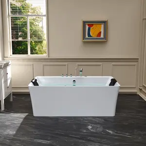 67" Freestanding Whirlpool Bathtub with Faucet and Center Drain 67" Freestanding Whirlpool Bathtub with Faucet and Center Drain