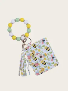 Cute Animal Style Beaded Wrist Keychain, Colorful Card Holder, Multiple Styles Available, Perfect Gift for Mom, Friend, Holiday, Multi Purpose Keychain, Wristlet Strap Key