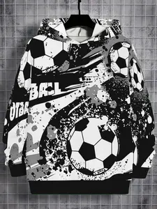 Teenage Hip-Hop Retro Style, 3D Fashion Kids Casual Hoodie, All-Over Print, Long Sleeve, Fitted, Comfortable, Suitable for Daily Wear