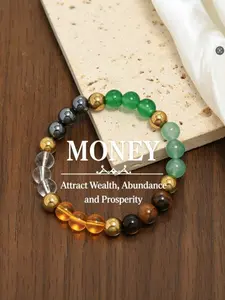 Money bracelet with natural stone, high-end feel, malachite, tiger's eye, colorful beads, couple bracelet, Solstice Gemstone Bracelet
