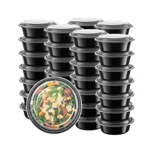 Meal Prep Containers with Lids - 10 Pack, 32oz Bowls, Disposable, BPA-Free, Freezer & Dishwasher Safe, Round To Go Containers Kitchen
