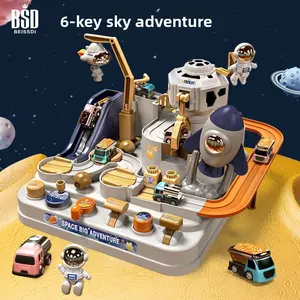Kids Car Adventure Space Theme Toy Set Boys Educational Maze Tracks Inertial Sliding Car Playset