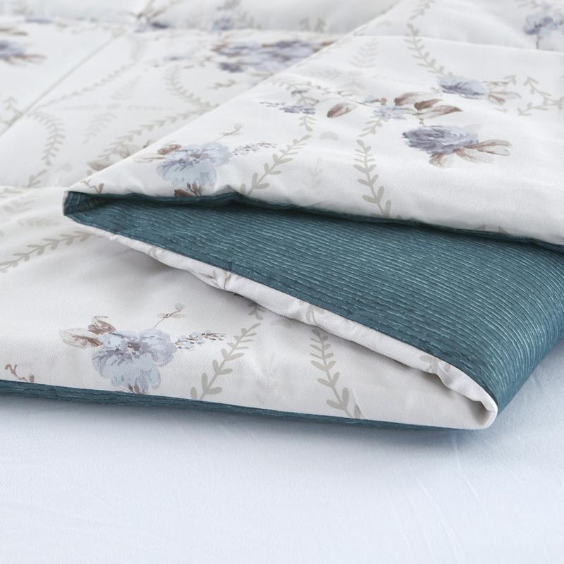 2/3PCS Floral Reversible Comforter Set, Twin/Queen/King Size All-Season Cozy Bedding, Fresh Bloom Print, Ultra Soft Quilt Set with 1 Comforter & 1/2 Pillowcases, Machine Washable, Wrinkle & Fade Resistant Bed in a Bag, Room Decor, Perfect Gift