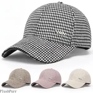 Thousand bird grid casual hat sunshade sun protection peaked cap Sunshade and Sun Protection Peaked Hat, Versatile Trendy Fashion Cap for All-Season Wear SpringStatements