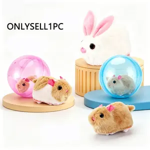 Interactive Rolling Animal Toy Ball, Smart Rabbit Squirrel Rotating Plush Toy, Automatic Rolling Ball, Ideal Gift for Kids Aged 3+, Indoor Outdoor Play