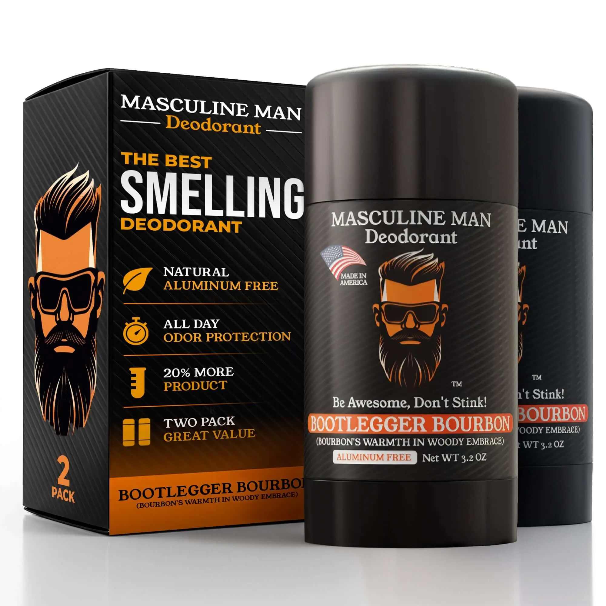 MASCULINE MAN NATURAL DEODORANT FOR MEN - BOOTLEGGER BOURBON
