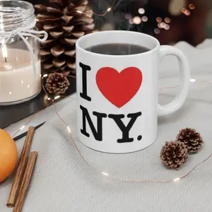 I Love NY Ceramic Mug | Perfect Gift for NYC Lovers, Travel Souvenir, Coffee Cup, Home Decor, Unique Design