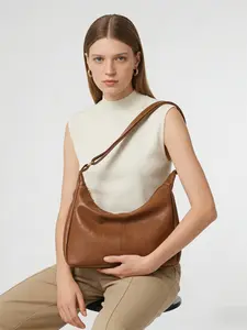 Solid Color PU Faux Leather Vintage Style Large Shoulder Crossbody Tote Bag for Women, Classic Top Handle Retro Handbag, Durable Versatile Purse for Daily Commute Work Shopping