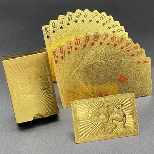 55-Card Poker Set, Playing Cards, Gold/silver Color, Handmade Durable Waterproof Material, Perfect for Home Gatherings & Holiday Gifts, Elegant Packaging