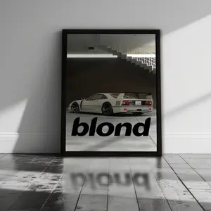 Wooden Acrylic Framed Canvas Painting, Modern Style, Modern Minimalist Design, Car Painting Poster, Wall Art Decor Living Room Bedroom Office, Home Decoration, Perfect Gift