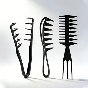 1/3Pcs Hair Styling Comb Set, Shark Tooth Comb, Fish Bone Comb, Detangling Hairbrush, Multi-purpose Hair Brush for Curly & Straight Hair, Non-slip Ergonomic Handle, Wet Dry Use Detangling Tool for Hairdressing, Blow Drying, Home Salon & Travel