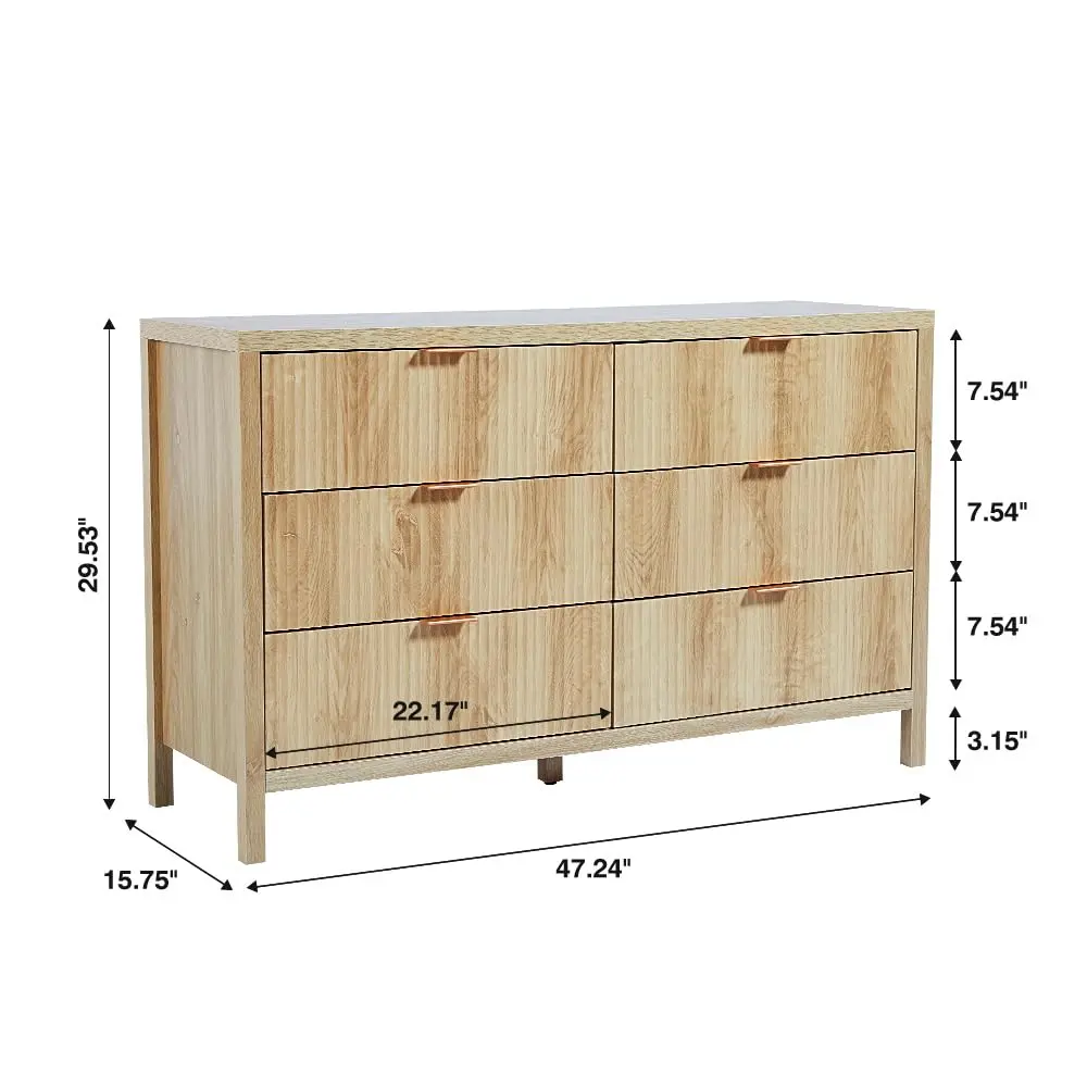 6 Drawer Natural