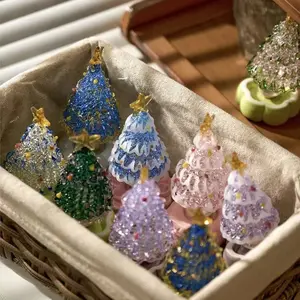 Handmade Glass Christmas Tree Ornament, Creative Desktop Decoration, New Year Holiday Gift, Perfect for Festive Celebrations and Friend Gifts