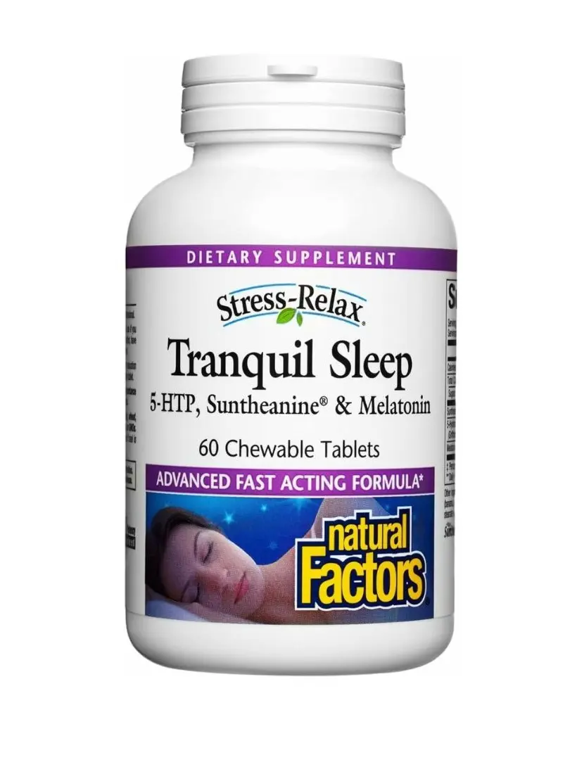 Natural Factors Tranquil Sleep - Calm Sleep Health Supplement - Relaxation Support Supplement with Melatonin & 5-HTP