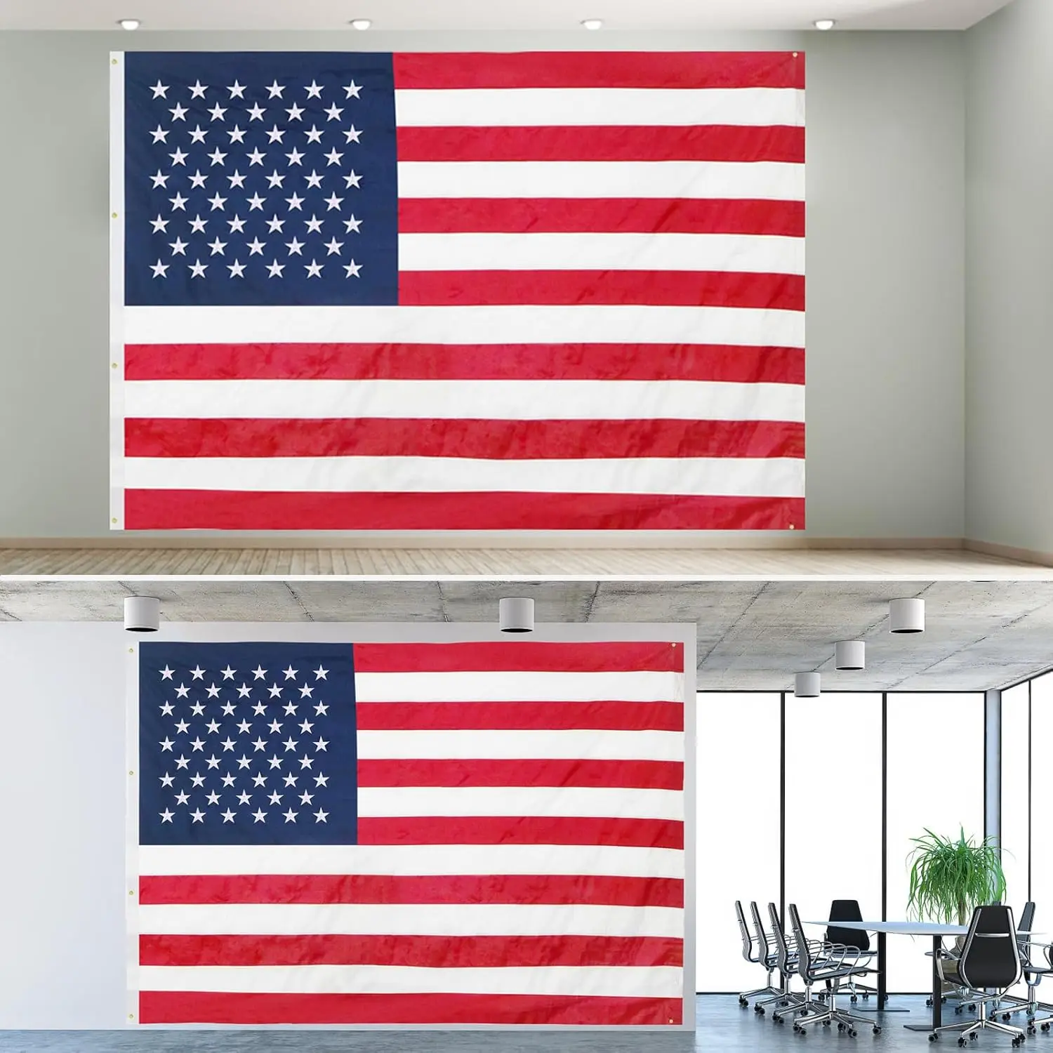 6x10 Ft Heavy Duty Classic American Single Flag - Embroidered Stars and Stripes, Fade Resistant Nylon Fabric, Brass Grommets, Lightweight Flyability, Pole Mount, Quadruple Stitched, Patriotic Events Porch Decor for Outdoor/Indoor Gates
