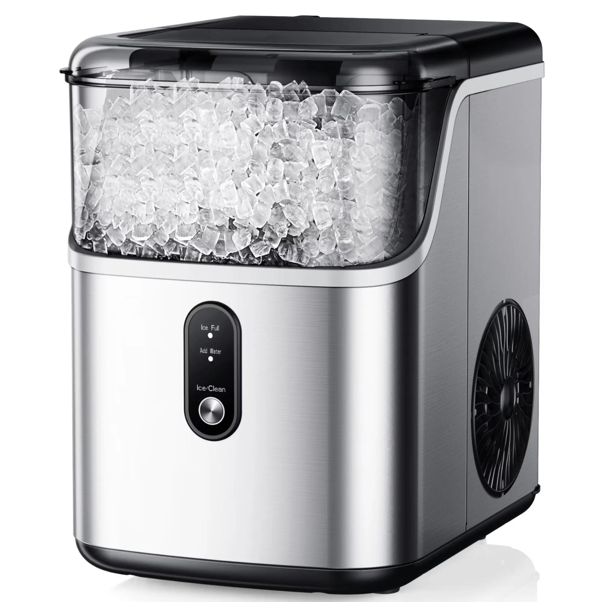 35lbs/24H Nugget Ice Maker Countertop,Portable Ice Maker Machine with Auto-Cleaning, ice cube makers, silver