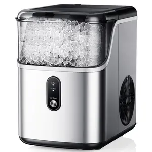 35lbs/24H Nugget Ice Maker Countertop,Portable Ice Maker Machine with Auto-Cleaning, ice cube makers, silver