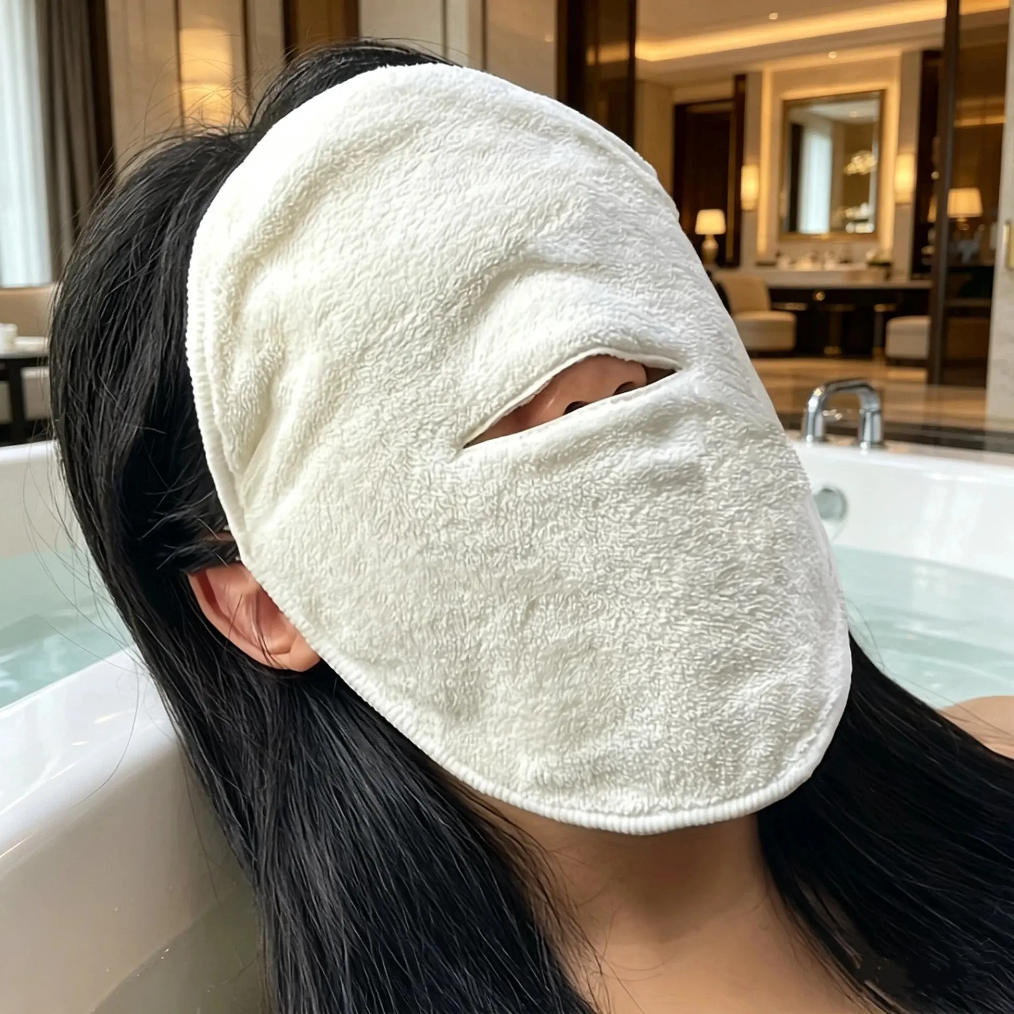 Reusable Facial Mask Cloth, Gentle, Soothing, Cold and Hot Compress, Moisturizing Steam Towel, Home and Salon Use, Unscented, Facial Care Tools
